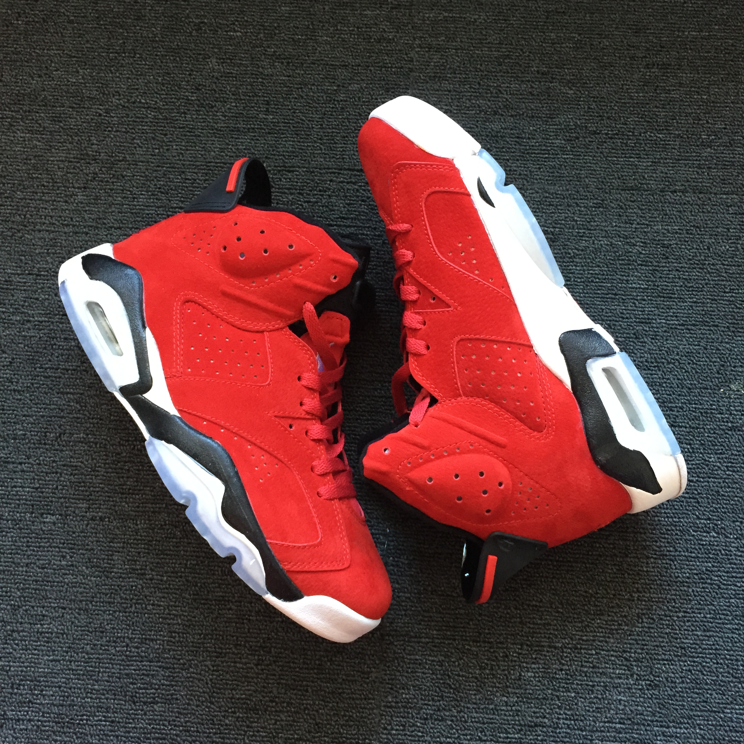 New Air Jordan 6 Deer Skin Red Black White Shoes